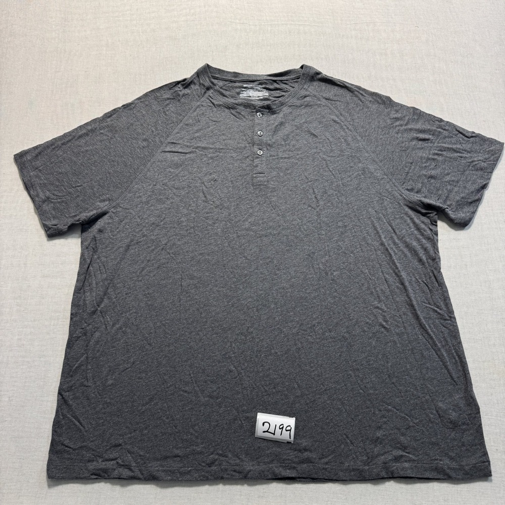 Amazon Essentials Henley Shirt Mens Sz 2XL  Gray‎ New Without Tags